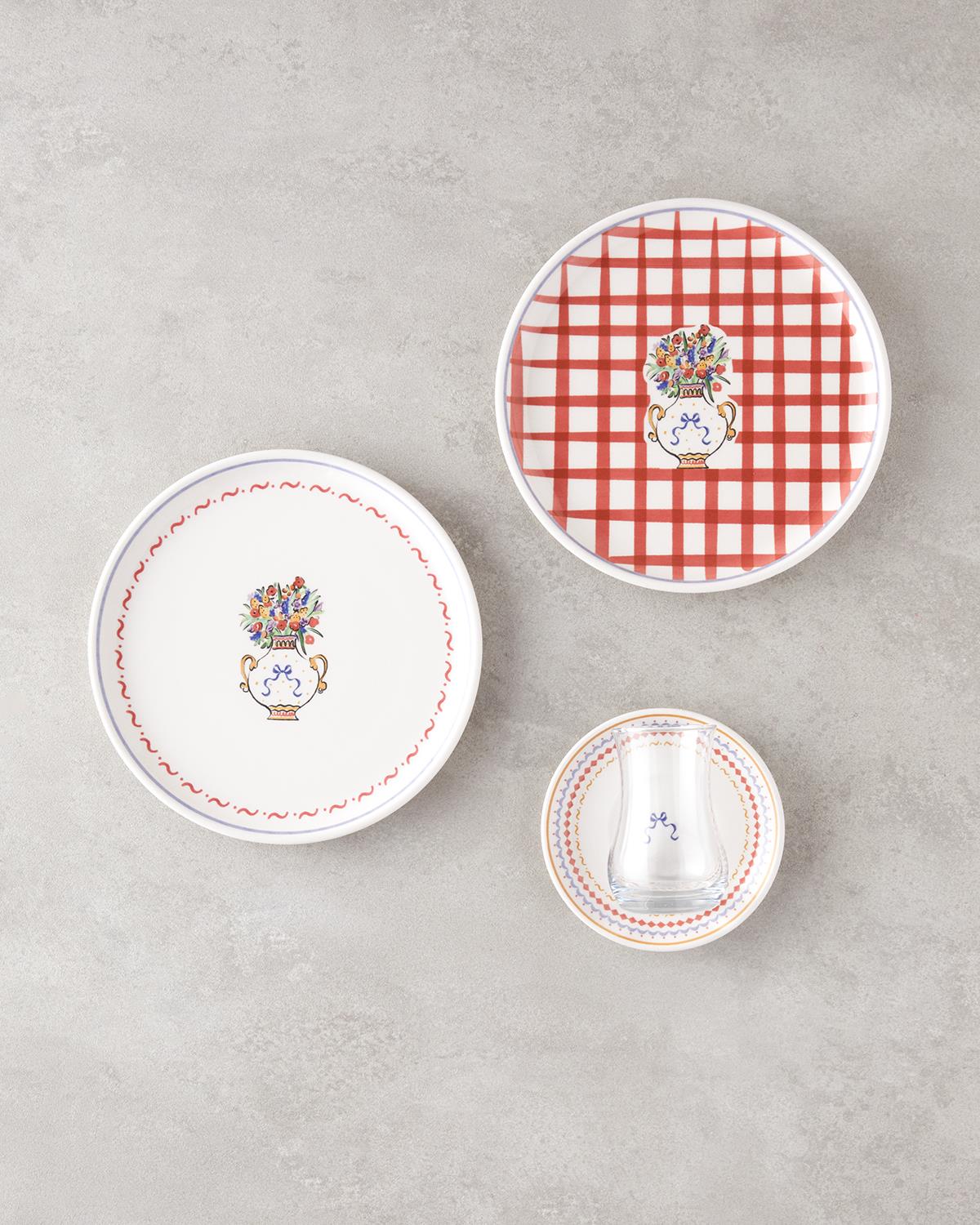 Premium Colorful Ceramic Dessert Plate Set 18 Piece