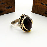 Claret Red Agate Stone Women's Ring