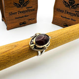 Claret Red Agate Stone Women's Ring