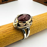 Claret Red Agate Stone Women's Ring