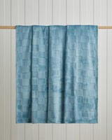 Professional-Grade Classic-Check Jacquard-Supersoft Double-Blanket Blue