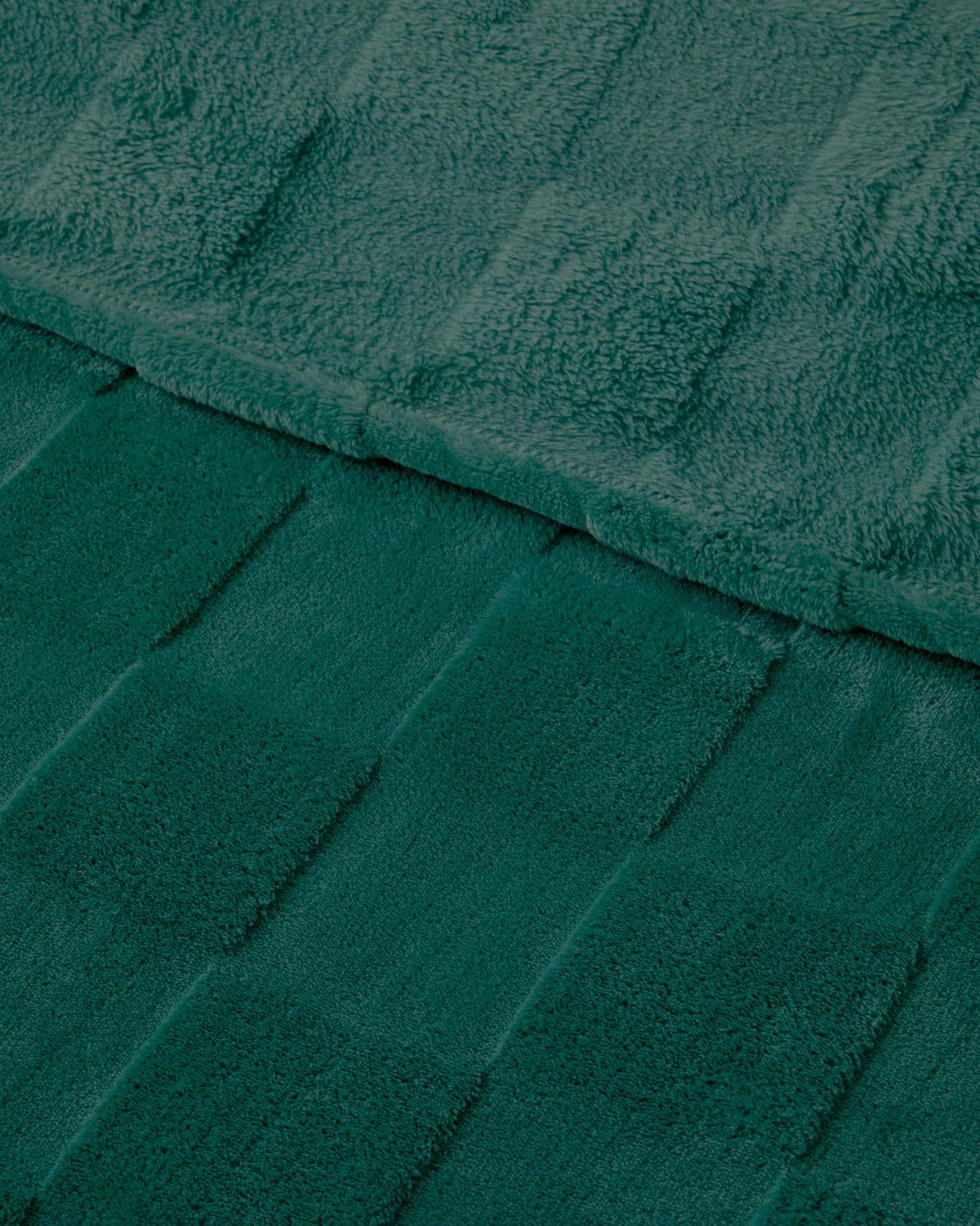Professional-Grade-Supersoft-Jacquard-Check-Double-Blanket-Dark-Green
