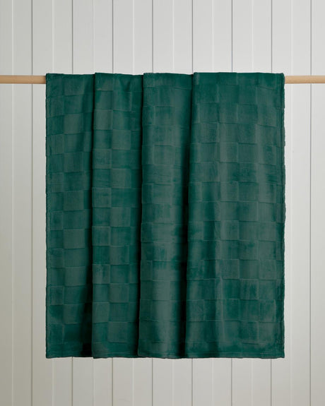Professional-Grade-Supersoft-Jacquard-Check-Double-Blanket-Dark-Green