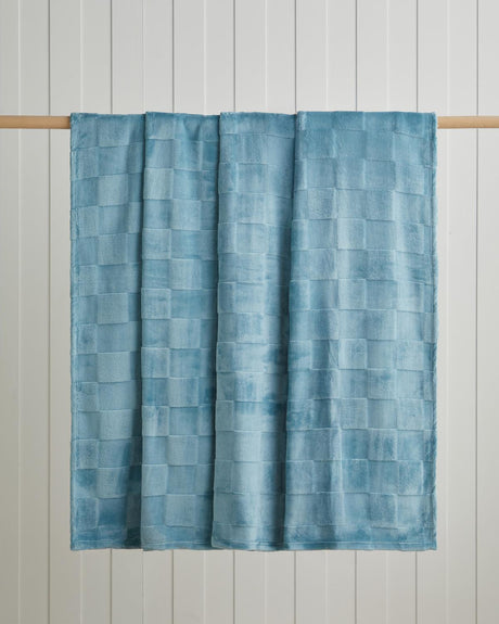 Professional-Grade Classic-Check Jacquard-Supersoft Double-Blanket Blue