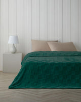 Premium Supersoft Jacquard Single Size Blanket Dark Green Classic Check