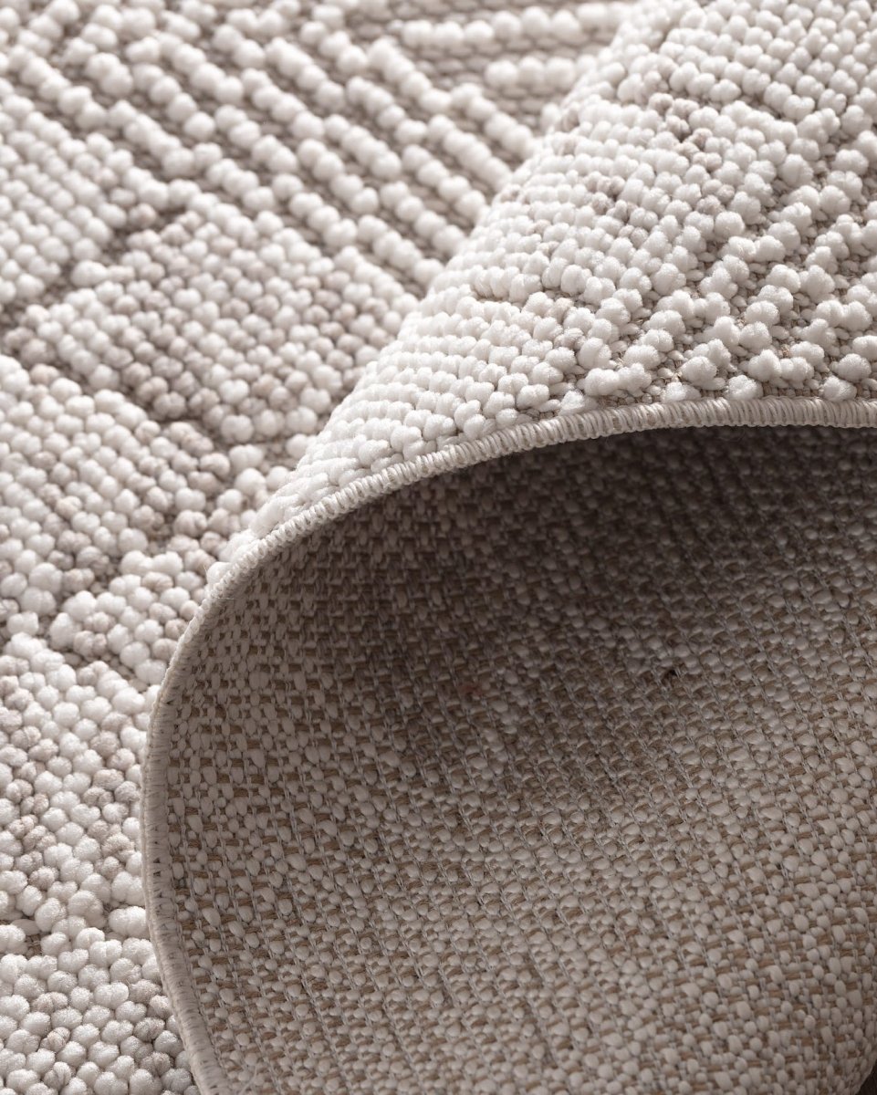 Clavier Fringed Area Rug - Ivory White - TryAladdin
