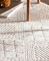 Clavier Fringed Area Rug - Ivory White - TryAladdin