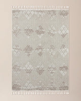 Clavier Fringed Area Rug - Ivory White - TryAladdin