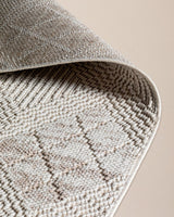 Clavier Fringed Area Rug - Ivory White - TryAladdin