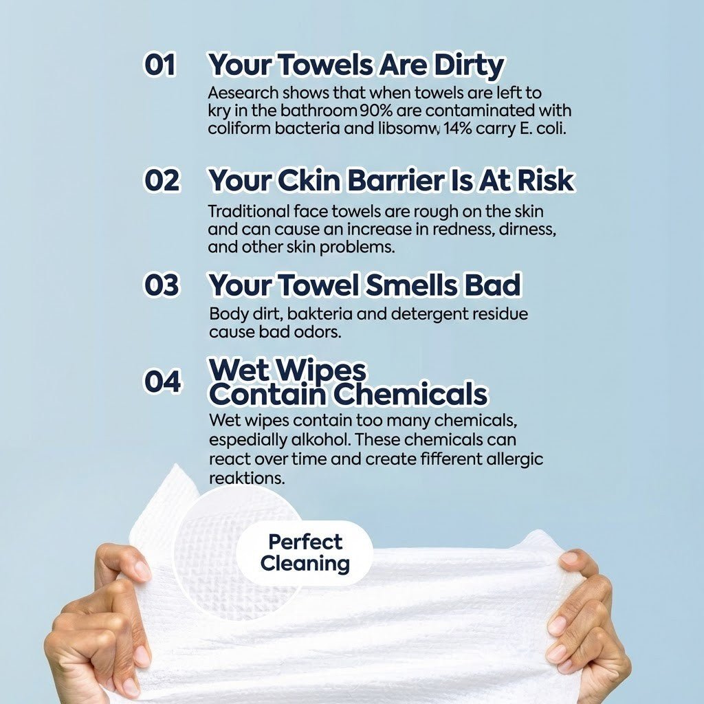 Clean Towels XL - 50 Count Single - Use Makeup & Face Cleansing - TryAladdin