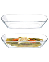 Clear Glass 4 - Piece Serving Platter Set - Elegant Minimalist - TryAladdin