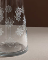 Clear Glass Carafe - Elegant Snowflake Design - TryAladdin