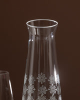 Clear Glass Carafe - Elegant Snowflake Design - TryAladdin