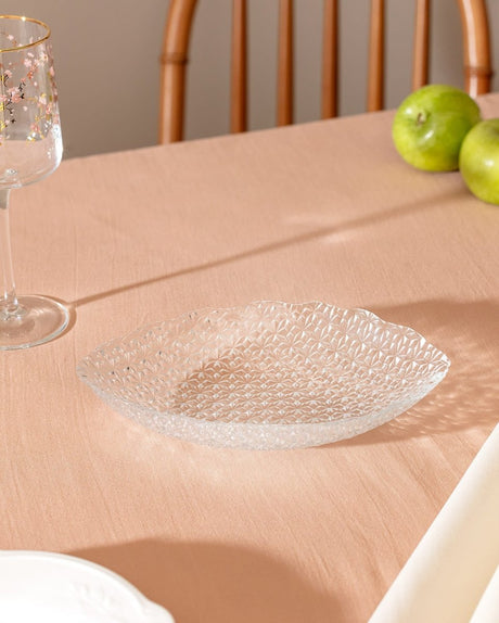 Clear Glass Oval Serving Bowl - Modern Elegance & Versatility - TryAladdin