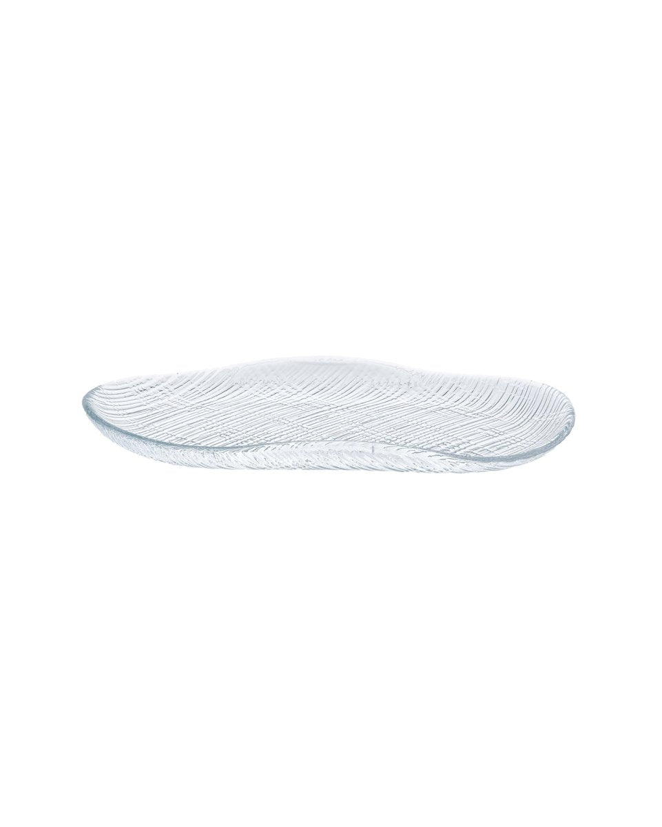 Clear Glass Oval Serving Plate - Modern Minimalist Design - TryAladdin