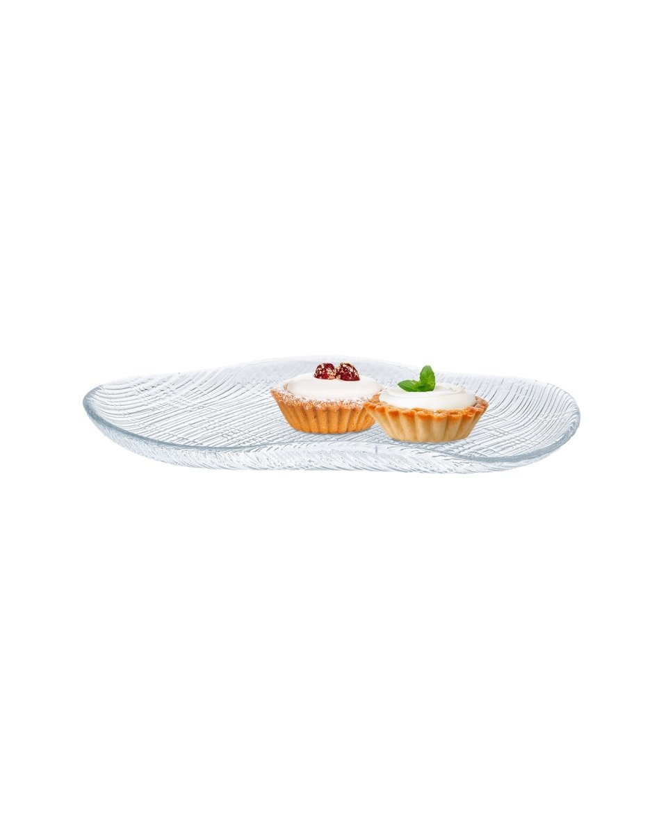 Clear Glass Oval Serving Plate - Modern Minimalist Design - TryAladdin