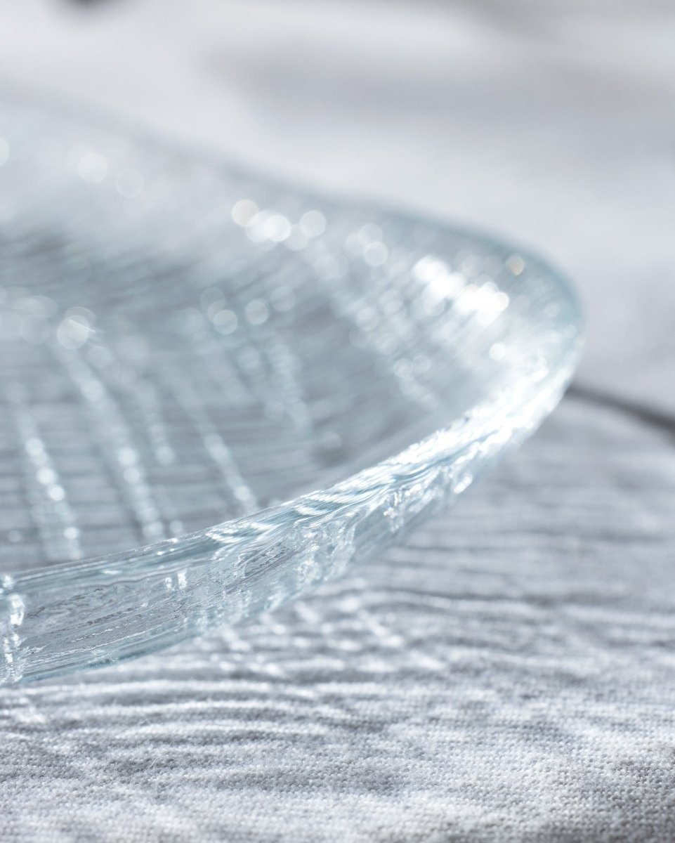 Clear Glass Oval Serving Plate - Modern Minimalist Design - TryAladdin