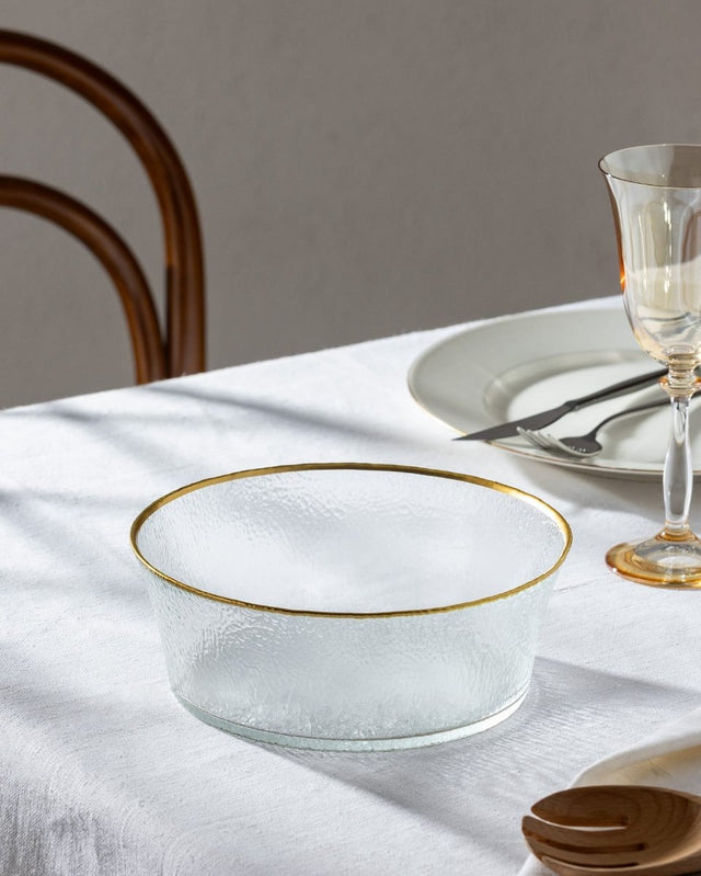Clear Glass Serving Bowl - Chevreuil Collection for Modern Tables - TryAladdin