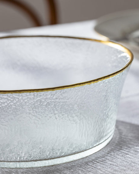Clear Glass Serving Bowl - Chevreuil Collection for Modern Tables - TryAladdin