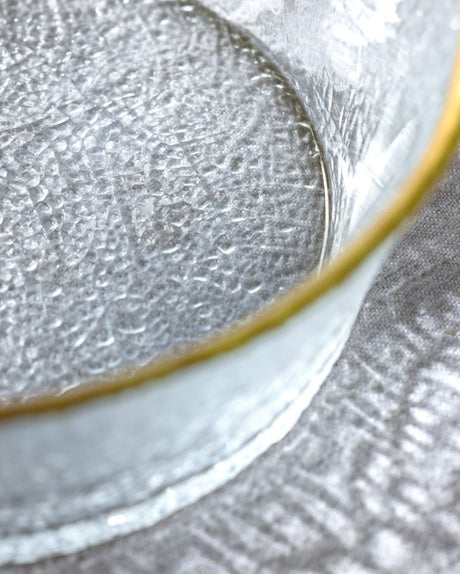 Clear Glass Small Serving Bowl - Chevreuil Design - TryAladdin
