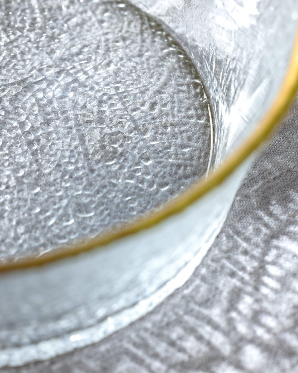 Clear Glass Small Serving Bowl - Chevreuil Design - TryAladdin