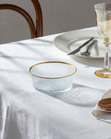 Clear Glass Small Serving Bowl - Chevreuil Design - TryAladdin