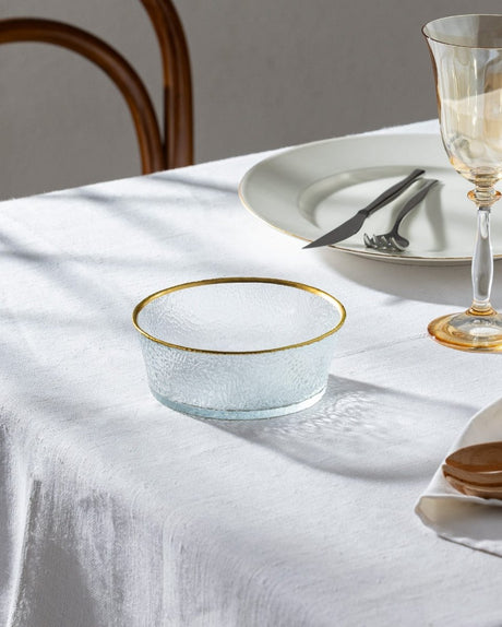 Clear Glass Small Serving Bowl - Chevreuil Design - TryAladdin
