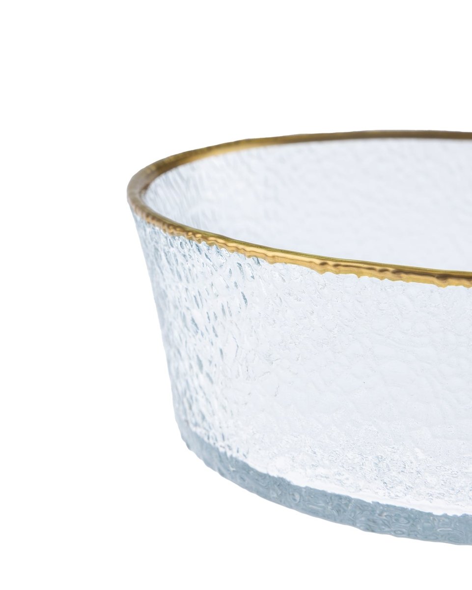 Clear Glass Small Serving Bowl - Chevreuil Design - TryAladdin