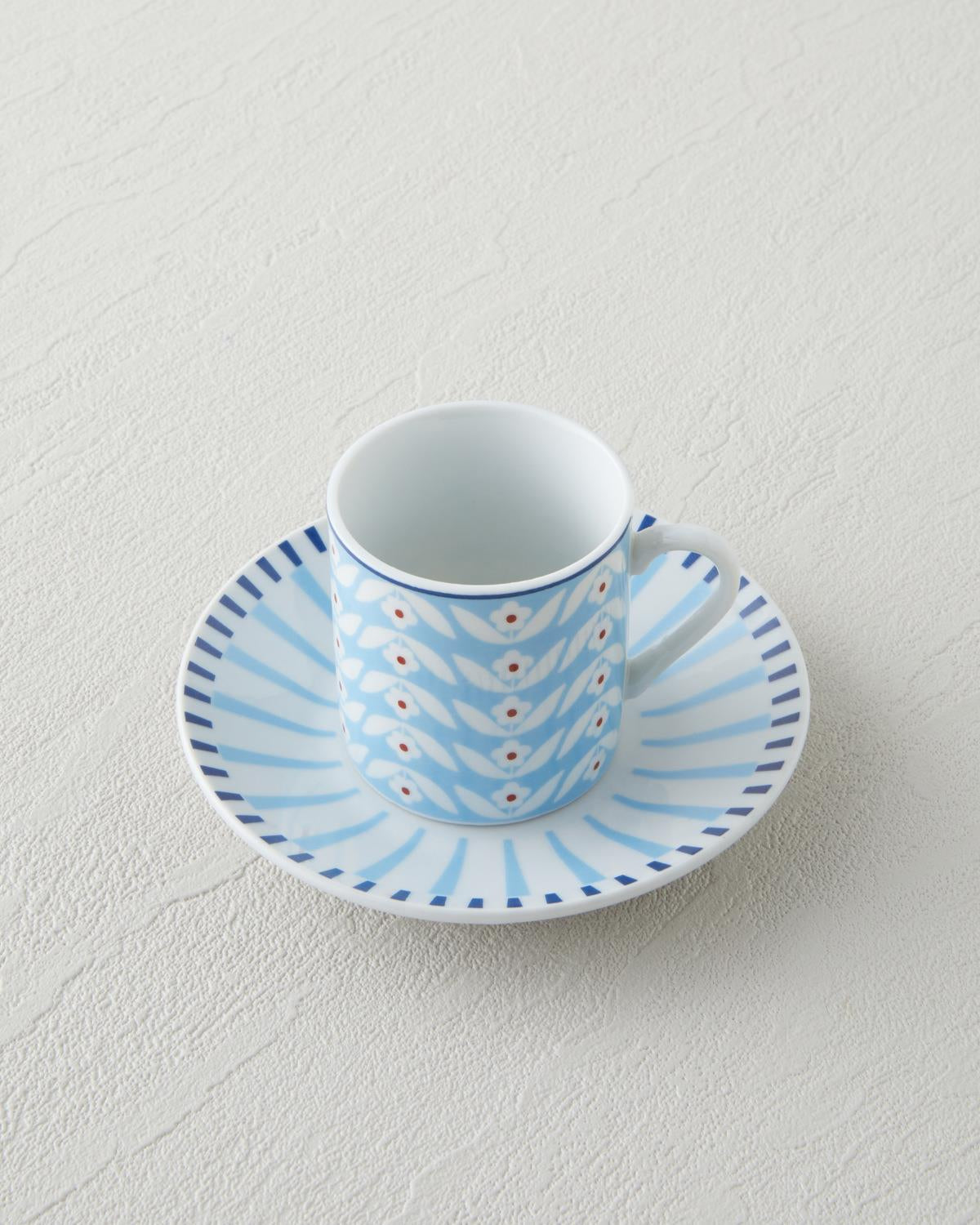 Premium Porcelain Turkish Coffee Cup Set Blue 4 Piece 80ml