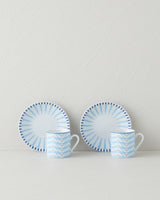 Premium Porcelain Turkish Coffee Cup Set Blue 4 Piece 80ml