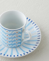 Premium Porcelain Turkish Coffee Cup Set Blue 4 Piece 80ml