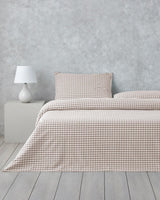 Professional-Clouded-Grid-Yarn-Dyed-Duvet-Cover-Set-Beige