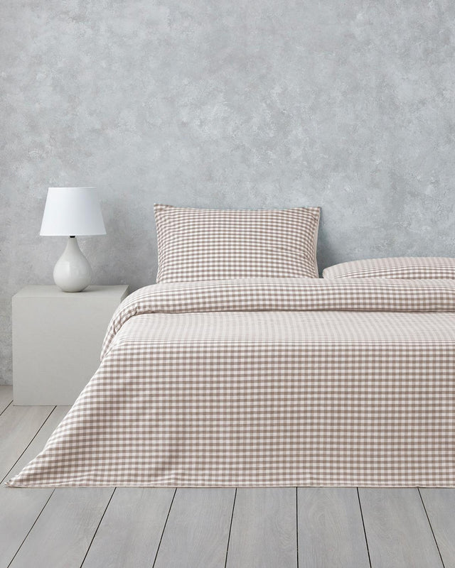 Professional-Clouded-Grid-Yarn-Dyed-Duvet-Cover-Set-Beige