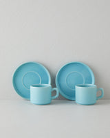 Premium Ceramic Light Blue Tea Cup Set 4 Piece 184ml