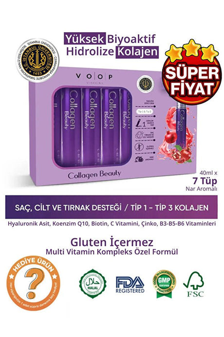 Collagen Beauty - High Bioactive Hydrolyzed Collagen, 40ml x 7 Tubes - TryAladdin