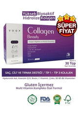 Collagen Beauty - High Bioactive Hydrolyzed Type 1 & 3, 30 Tubes - TryAladdin