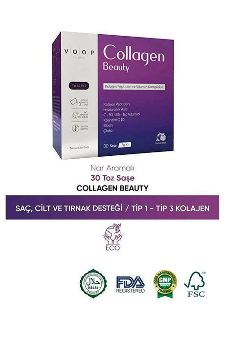 Collagen Beauty - High Bioactive Hydrolyzed Type 1 & 3 Collagen, 30 Sachets - TryAladdin