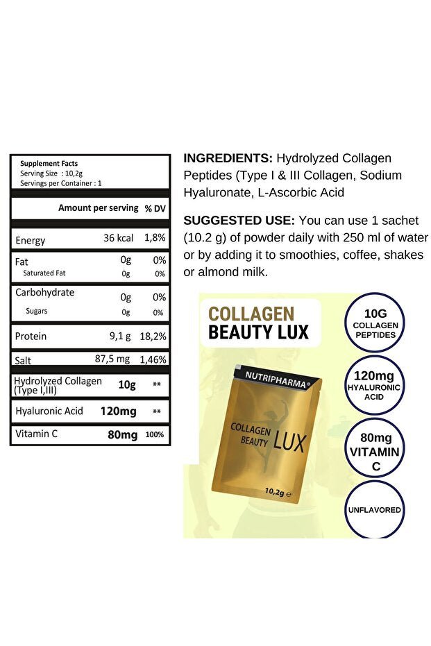 Collagen Beauty Lux g Peptides, 30 Sachets - TryAladdin