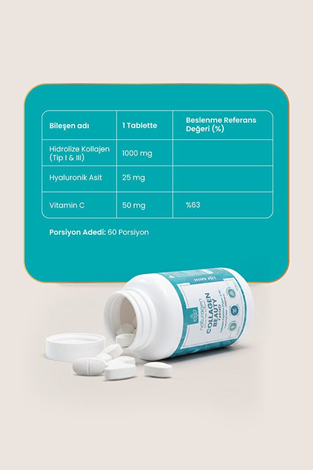Collagen Beauty Tablets - 60 Tablets with Vitamin C & Hyaluronic Acid - TryAladdin