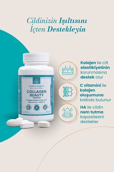 Collagen Beauty Tablets - 60 Tablets with Vitamin C & Hyaluronic Acid - TryAladdin