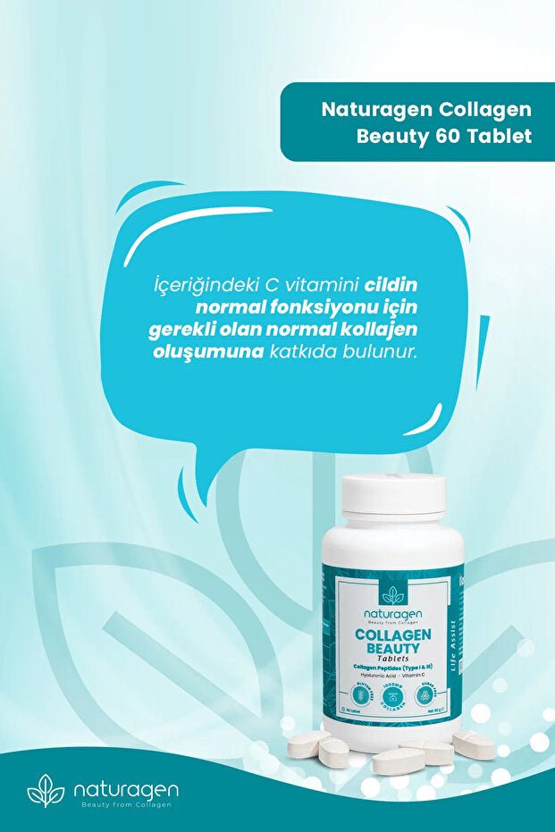 Collagen Beauty Tablets - Type 1 & 3 with Vitamin C, 60 Tablets - TryAladdin