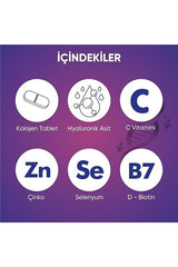 Collagen Beauty Type 1 & 3 - Hyaluronic Acid, Biotin & Zinc - 30 Tablets - TryAladdin