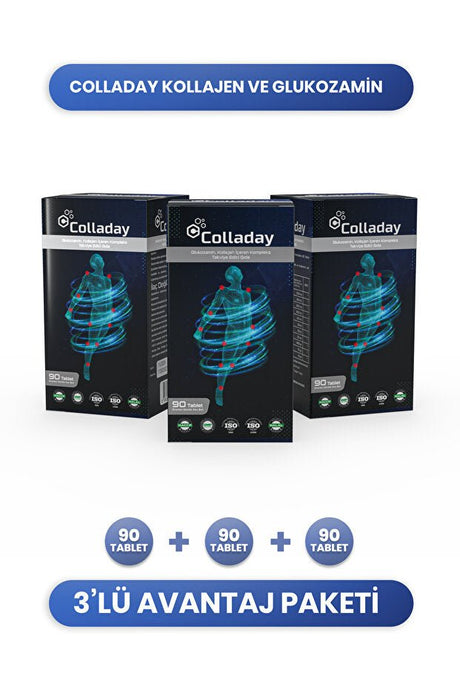Collagen & Glucosamine Supplement - 90 Tablets x 3 for Joint & Bone Health - TryAladdin