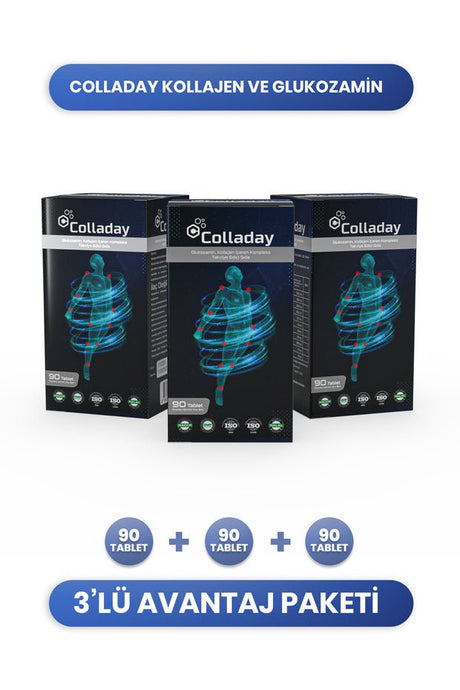 Collagen & Glucosamine Supplement - 90 Tablets x 3 for Joint & Bone Health - TryAladdin