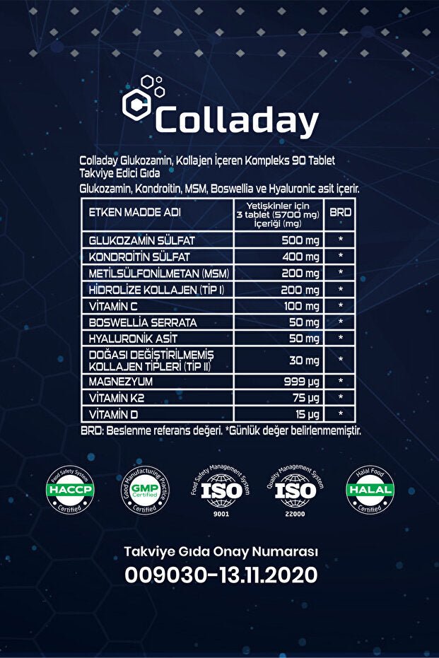 Collagen & Glucosamine Supplement - 90 Tablets x 3 for Joint & Bone Health - TryAladdin