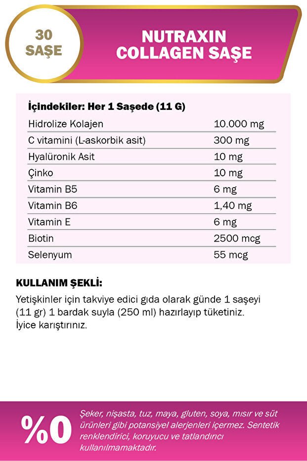 Collagen Gold Quality - 10 g, 30 Sachets, Pineapple Flavor - TryAladdin