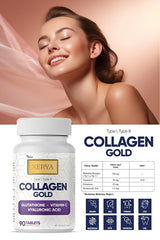 Collagen Gold - Type 1 & 3, Glutathione, HA, Vit C - 90 Tablets - TryAladdin