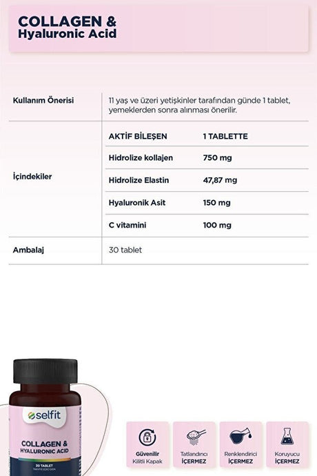 Collagen & Hyaluronic Acid 30 Tabs + Biotin 2000mcg 100 Tabs - TryAladdin