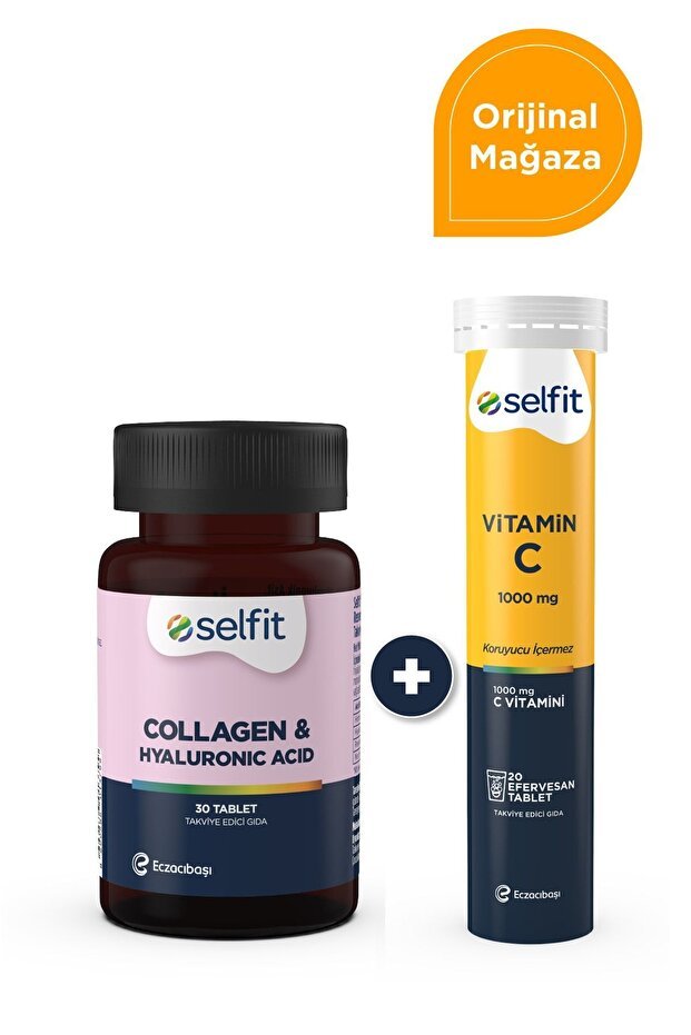 Collagen & Hyaluronic Acid 30 Tabs + Vitamin C 1000mg 20 Eff. - Skin & Immunity - TryAladdin