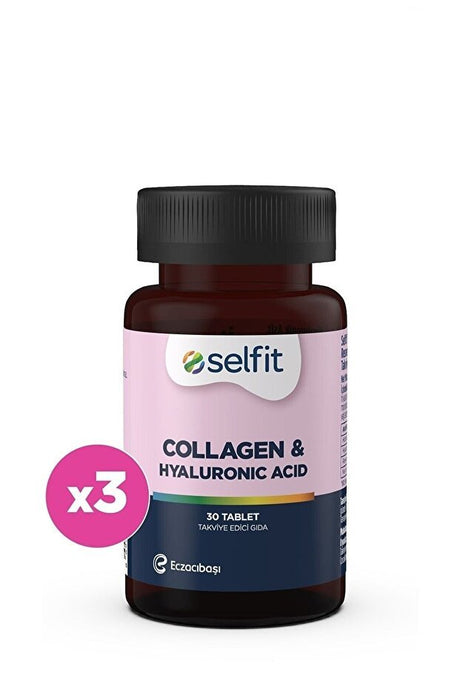 Collagen & Hyaluronic Acid Tablets - 30 Tablets x 3 for Skin & Joint Health - TryAladdin